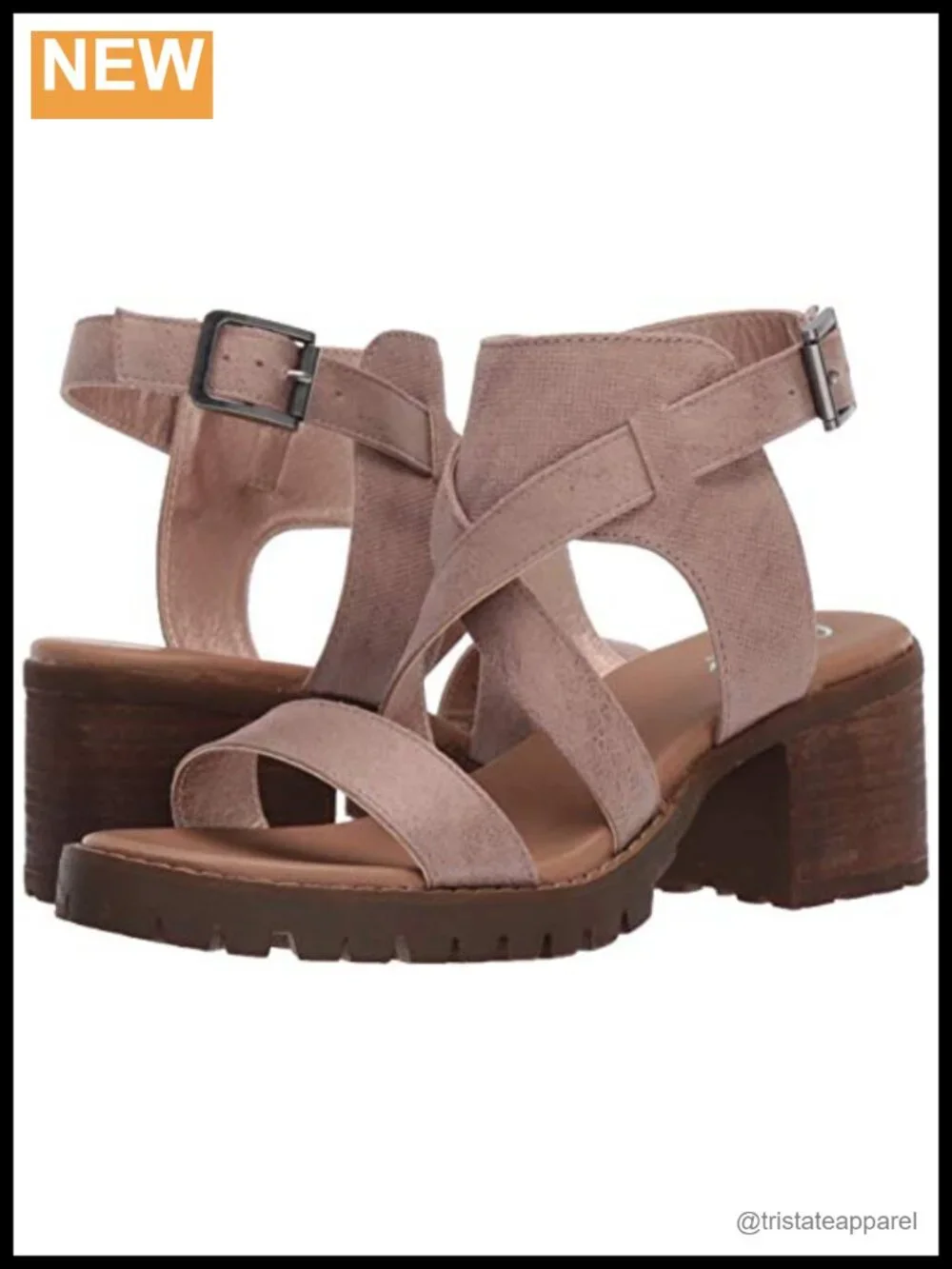 Carlos Santana GIA Sandal Ankle Strap Open Toe Block Heel Casual